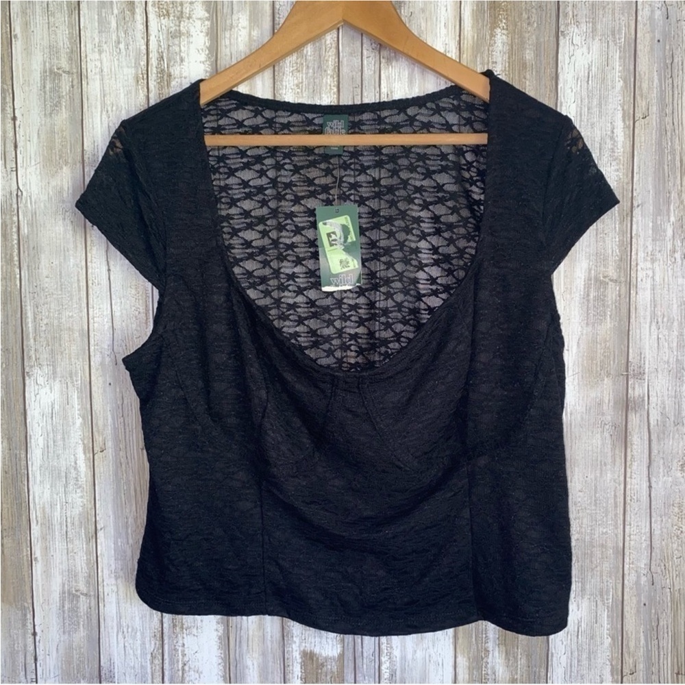 NWT Wild Fable Black Lace Bustier Top - Picture 2 of 7